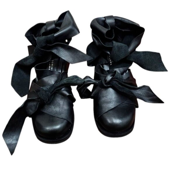 KULTDOMINI X HELEN LAWRENCE black shoes with large leather bows Size EU 40 - Picture 4 of 14